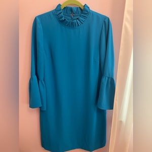 J.Crew Crepe ruffle neck dress with bell sleeves